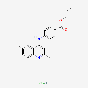 molecular formula C22H25ClN2O2 B3978145 propyl 4-[(2,6,8-trimethyl-4-quinolinyl)amino]benzoate hydrochloride 