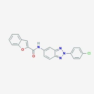 molecular formula C21H13ClN4O2 B397815 N-[2-(4-chlorophenyl)-2H-1,2,3-benzotriazol-5-yl]-1-benzofuran-2-carboxamide 