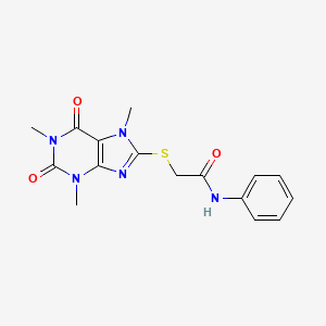 molecular formula C16H17N5O3S B3978152 N-Phenyl-2-[(1,3,7-trimethyl-2,6-dioxo-2,3,6,7-tetrahydro-1H-purin-8-YL)sulfanyl]acetamide 