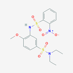 molecular formula C17H21N3O7S2 B3978178 N,N-diethyl-4-methoxy-3-{[(2-nitrophenyl)sulfonyl]amino}benzenesulfonamide 