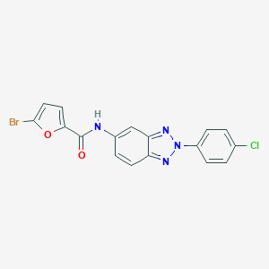 molecular formula C17H10BrClN4O2 B397818 5-bromo-N-[2-(4-chlorophenyl)-2H-1,2,3-benzotriazol-5-yl]-2-furamide 