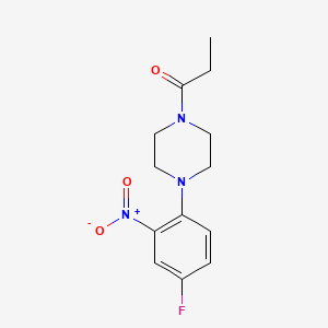 molecular formula C13H16FN3O3 B3978182 1-(4-fluoro-2-nitrophenyl)-4-propionylpiperazine 