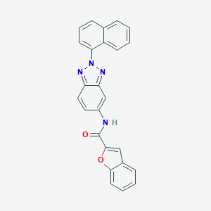 molecular formula C25H16N4O2 B397820 N-[2-(1-naphthyl)-2H-1,2,3-benzotriazol-5-yl]-1-benzofuran-2-carboxamide 