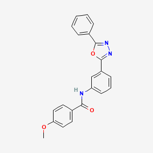 molecular formula C22H17N3O3 B3978201 4-methoxy-N-[3-(5-phenyl-1,3,4-oxadiazol-2-yl)phenyl]benzamide 