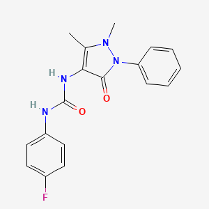 molecular formula C18H17FN4O2 B3978215 3-(1,5-dimethyl-3-oxo-2-phenyl-2,3-dihydro-1H-pyrazol-4-yl)-1-(4-fluorophenyl)urea 