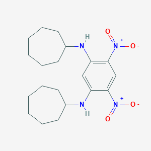 molecular formula C20H30N4O4 B397822 N~1~,N~3~-dicycloheptyl-4,6-dinitro-1,3-benzenediamine 