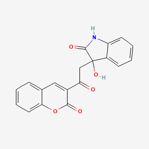 molecular formula C19H13NO5 B3978226 3-hydroxy-3-[2-oxo-2-(2-oxo-2H-chromen-3-yl)ethyl]-1,3-dihydro-2H-indol-2-one 