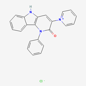 molecular formula C22H16ClN3O B3978242 1-(2-oxo-1-phenyl-2,5-dihydro-1H-pyrido[3,2-b]indol-3-yl)pyridinium chloride 