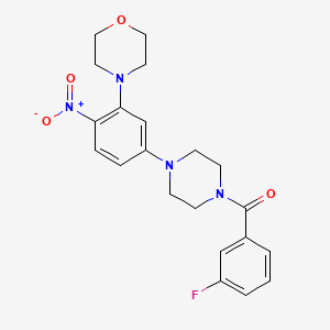 molecular formula C21H23FN4O4 B3978252 4-{5-[4-(3-fluorobenzoyl)-1-piperazinyl]-2-nitrophenyl}morpholine 