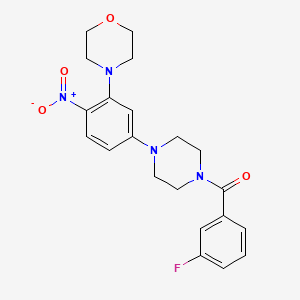 molecular formula C21H23FN4O4 B3978252 4-{5-[4-(3-fluorobenzoyl)piperazin-1-yl]-2-nitrophenyl}morpholine 