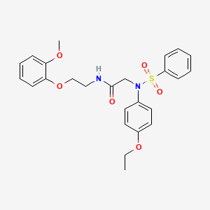 molecular formula C25H28N2O6S B3978258 N~2~-(4-ethoxyphenyl)-N~1~-[2-(2-methoxyphenoxy)ethyl]-N~2~-(phenylsulfonyl)glycinamide 