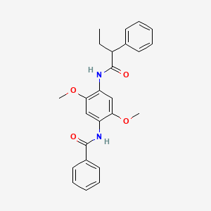 molecular formula C25H26N2O4 B3978261 N-{2,5-dimethoxy-4-[(2-phenylbutanoyl)amino]phenyl}benzamide 