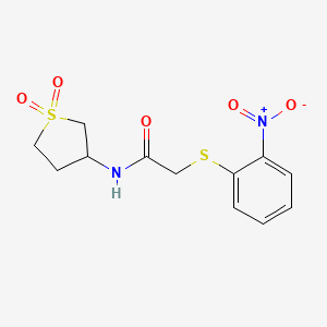 molecular formula C12H14N2O5S2 B3978273 N-(1,1-dioxidotetrahydro-3-thienyl)-2-[(2-nitrophenyl)thio]acetamide 