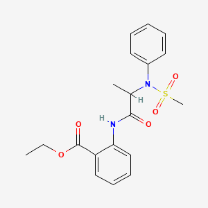 molecular formula C19H22N2O5S B3978309 ethyl 2-{[N-(methylsulfonyl)-N-phenylalanyl]amino}benzoate 
