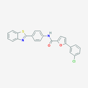 molecular formula C24H15ClN2O2S B397831 N-[4-(1,3-benzothiazol-2-yl)phenyl]-5-(3-chlorophenyl)-2-furamide 