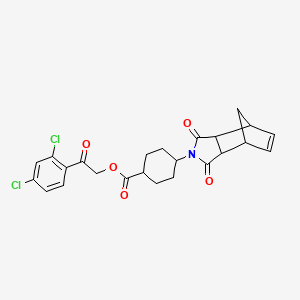 molecular formula C24H23Cl2NO5 B3978312 2-(2,4-dichlorophenyl)-2-oxoethyl 4-(3,5-dioxo-4-azatricyclo[5.2.1.0~2,6~]dec-8-en-4-yl)cyclohexanecarboxylate 