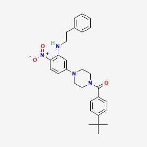 molecular formula C29H34N4O3 B3978313 5-[4-(4-tert-butylbenzoyl)-1-piperazinyl]-2-nitro-N-(2-phenylethyl)aniline 
