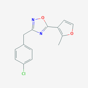 molecular formula C14H11ClN2O2 B397832 3-(4-Chlorobenzyl)-5-(2-methyl-3-furyl)-1,2,4-oxadiazole 