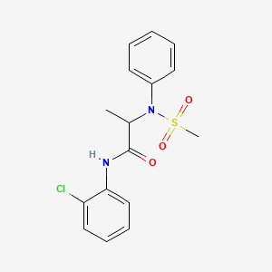 molecular formula C16H17ClN2O3S B3978327 N~1~-(2-chlorophenyl)-N~2~-(methylsulfonyl)-N~2~-phenylalaninamide 