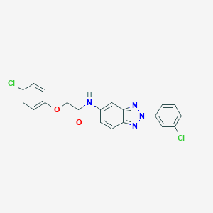 molecular formula C21H16Cl2N4O2 B397833 N-[2-(3-chloro-4-methylphenyl)benzotriazol-5-yl]-2-(4-chlorophenoxy)acetamide CAS No. 6436-55-1