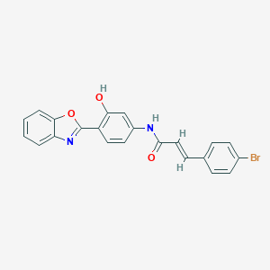 molecular formula C22H15BrN2O3 B397835 N-[4-(1,3-benzoxazol-2-yl)-3-hydroxyphenyl]-3-(4-bromophenyl)acrylamide 