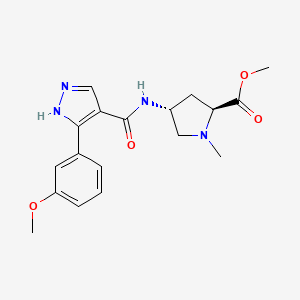 molecular formula C18H22N4O4 B3978356 methyl (2S,4R)-4-({[3-(3-methoxyphenyl)-1H-pyrazol-4-yl]carbonyl}amino)-1-methylpyrrolidine-2-carboxylate 