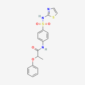 molecular formula C18H17N3O4S2 B3978366 2-phenoxy-N-{4-[(1,3-thiazol-2-ylamino)sulfonyl]phenyl}propanamide 