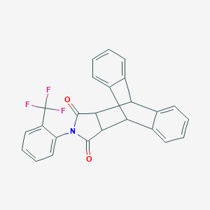 molecular formula C25H16F3NO2 B397837 17-[2-(Trifluoromethyl)phenyl]-17-azapentacyclo[6.6.5.0~2,7~.0~9,14~.0~15,19~]nonadeca-2,4,6,9,11,13-hexaene-16,18-dione 