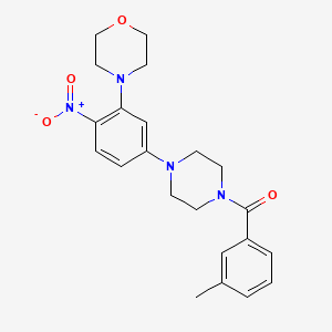 molecular formula C22H26N4O4 B3978374 4-{5-[4-(3-methylbenzoyl)-1-piperazinyl]-2-nitrophenyl}morpholine 