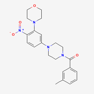 molecular formula C22H26N4O4 B3978374 4-{5-[4-(3-methylbenzoyl)piperazin-1-yl]-2-nitrophenyl}morpholine 