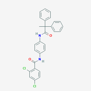 molecular formula C28H22Cl2N2O2 B397838 2,4-dichloro-N-[4-(2,2-diphenylpropanoylamino)phenyl]benzamide 