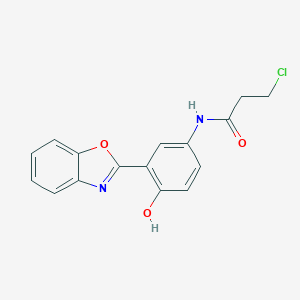 molecular formula C16H13ClN2O3 B397840 N-[3-(1,3-benzoxazol-2-yl)-4-hydroxyphenyl]-3-chloropropanamide 