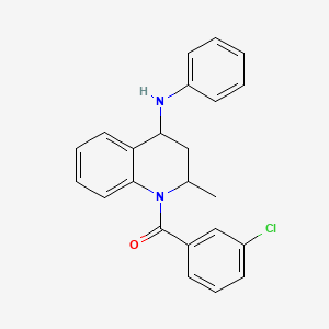 molecular formula C23H21ClN2O B3978403 1-(3-chlorobenzoyl)-2-methyl-N-phenyl-1,2,3,4-tetrahydro-4-quinolinamine 
