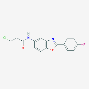molecular formula C16H12ClFN2O2 B397841 3-chloro-N-[2-(4-fluorophenyl)-1,3-benzoxazol-5-yl]propanamide 