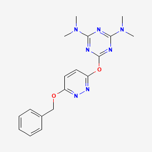 molecular formula C18H21N7O2 B3978416 6-{[6-(benzyloxy)-3-pyridazinyl]oxy}-N,N,N',N'-tetramethyl-1,3,5-triazine-2,4-diamine 