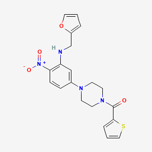 molecular formula C20H20N4O4S B3978432 (2-furylmethyl){2-nitro-5-[4-(2-thienylcarbonyl)-1-piperazinyl]phenyl}amine 