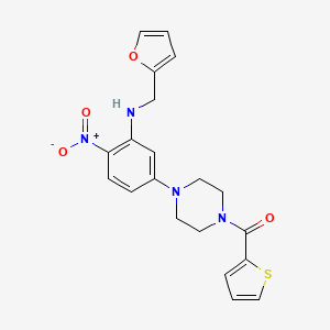 molecular formula C20H20N4O4S B3978432 N-[(FURAN-2-YL)METHYL]-2-NITRO-5-[4-(THIOPHENE-2-CARBONYL)PIPERAZIN-1-YL]ANILINE 