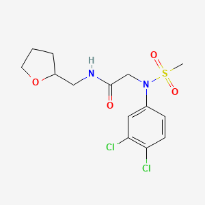 molecular formula C14H18Cl2N2O4S B3978435 N~2~-(3,4-dichlorophenyl)-N~2~-(methylsulfonyl)-N~1~-(tetrahydro-2-furanylmethyl)glycinamide 