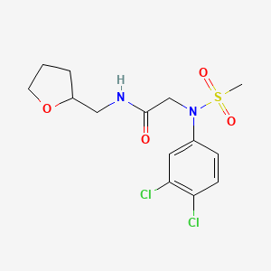 molecular formula C14H18Cl2N2O4S B3978435 N~2~-(3,4-dichlorophenyl)-N~2~-(methylsulfonyl)-N-(tetrahydrofuran-2-ylmethyl)glycinamide 