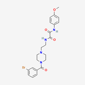 molecular formula C22H25BrN4O4 B3978437 N-{2-[4-(3-bromobenzoyl)-1-piperazinyl]ethyl}-N'-(4-methoxyphenyl)ethanediamide 