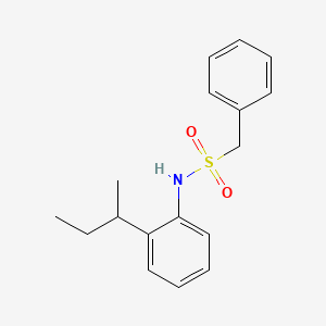 molecular formula C17H21NO2S B3978453 N-(2-sec-butylphenyl)-1-phenylmethanesulfonamide 