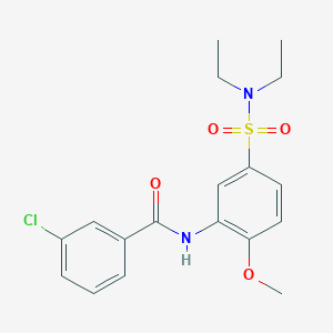 molecular formula C18H21ClN2O4S B3978460 3-chloro-N-{5-[(diethylamino)sulfonyl]-2-methoxyphenyl}benzamide CAS No. 847471-69-6