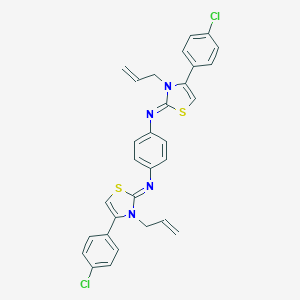 molecular formula C30H24Cl2N4S2 B397847 N-(3-allyl-4-(4-chlorophenyl)-1,3-thiazol-2(3H)-ylidene)-N-{4-[(3-allyl-4-(4-chlorophenyl)-1,3-thiazol-2(3H)-ylidene)amino]phenyl}amine 