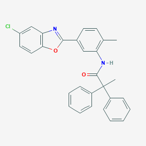 molecular formula C29H23ClN2O2 B397848 N-[5-(5-chloro-1,3-benzoxazol-2-yl)-2-methylphenyl]-2,2-diphenylpropanamide 