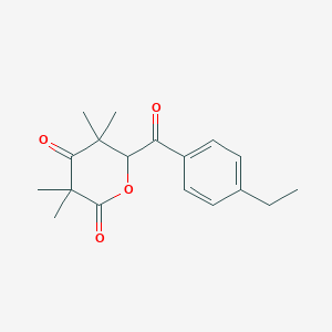 molecular formula C18H22O4 B3978481 6-(4-ethylbenzoyl)-3,3,5,5-tetramethyldihydro-2H-pyran-2,4(3H)-dione 