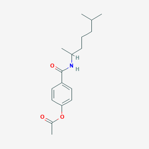 molecular formula C17H25NO3 B3978488 4-{[(1,5-dimethylhexyl)amino]carbonyl}phenyl acetate 