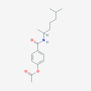 molecular formula C17H25NO3 B3978488 4-[(6-Methylheptan-2-yl)carbamoyl]phenyl acetate 