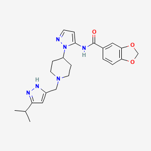 N-(1-{1-[(5-isopropyl-1H-pyrazol-3-yl)methyl]-4-piperidinyl}-1H-pyrazol-5-yl)-1,3-benzodioxole-5-carboxamide