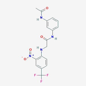 molecular formula C17H15F3N4O4 B3978504 N~1~-[3-(acetylamino)phenyl]-N~2~-[2-nitro-4-(trifluoromethyl)phenyl]glycinamide 