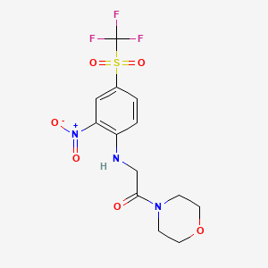 molecular formula C13H14F3N3O6S B3978518 N-[2-(4-morpholinyl)-2-oxoethyl]-2-nitro-4-[(trifluoromethyl)sulfonyl]aniline 